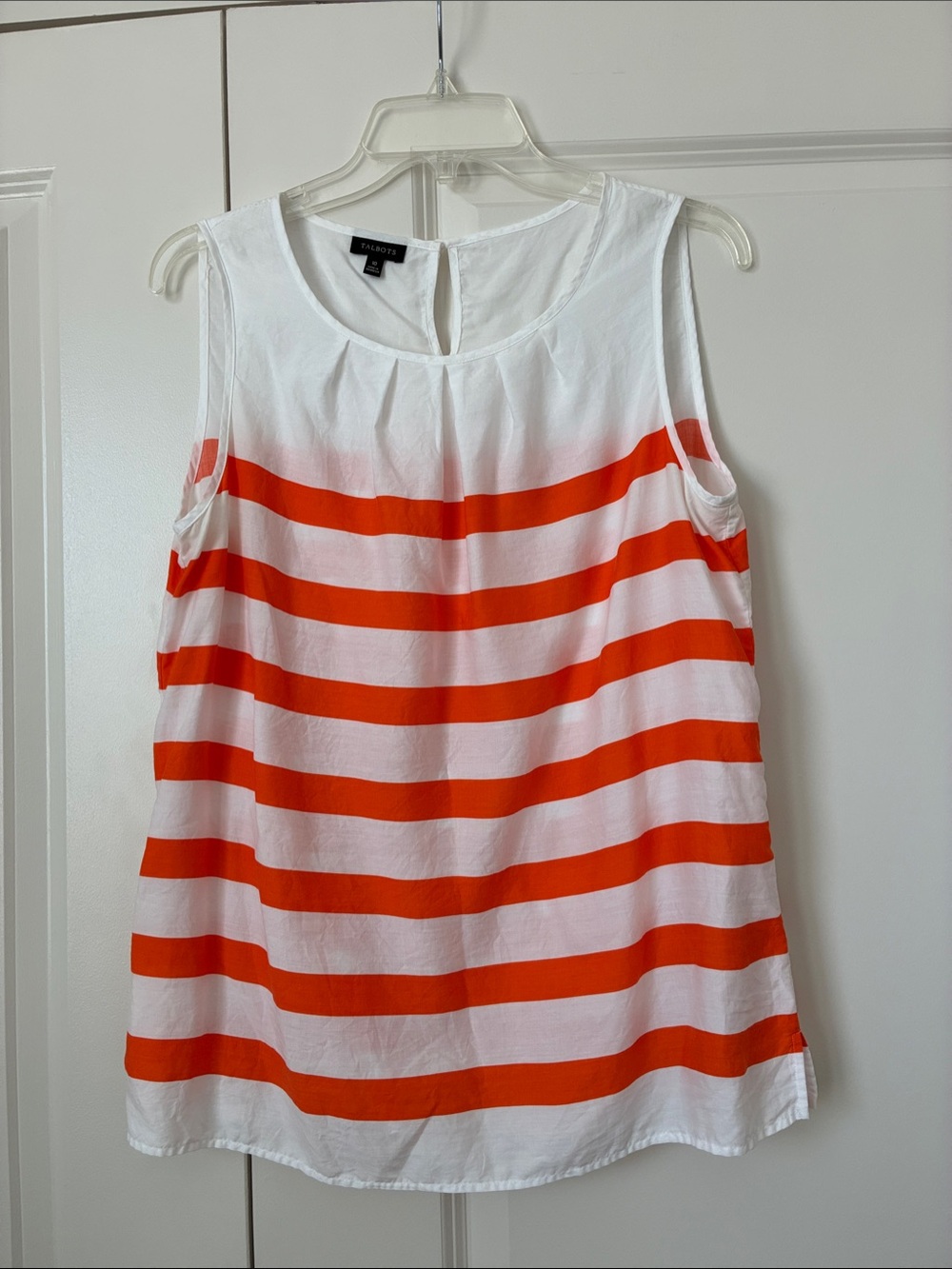Talbots Women's Orange Stripe Sleeveless Top